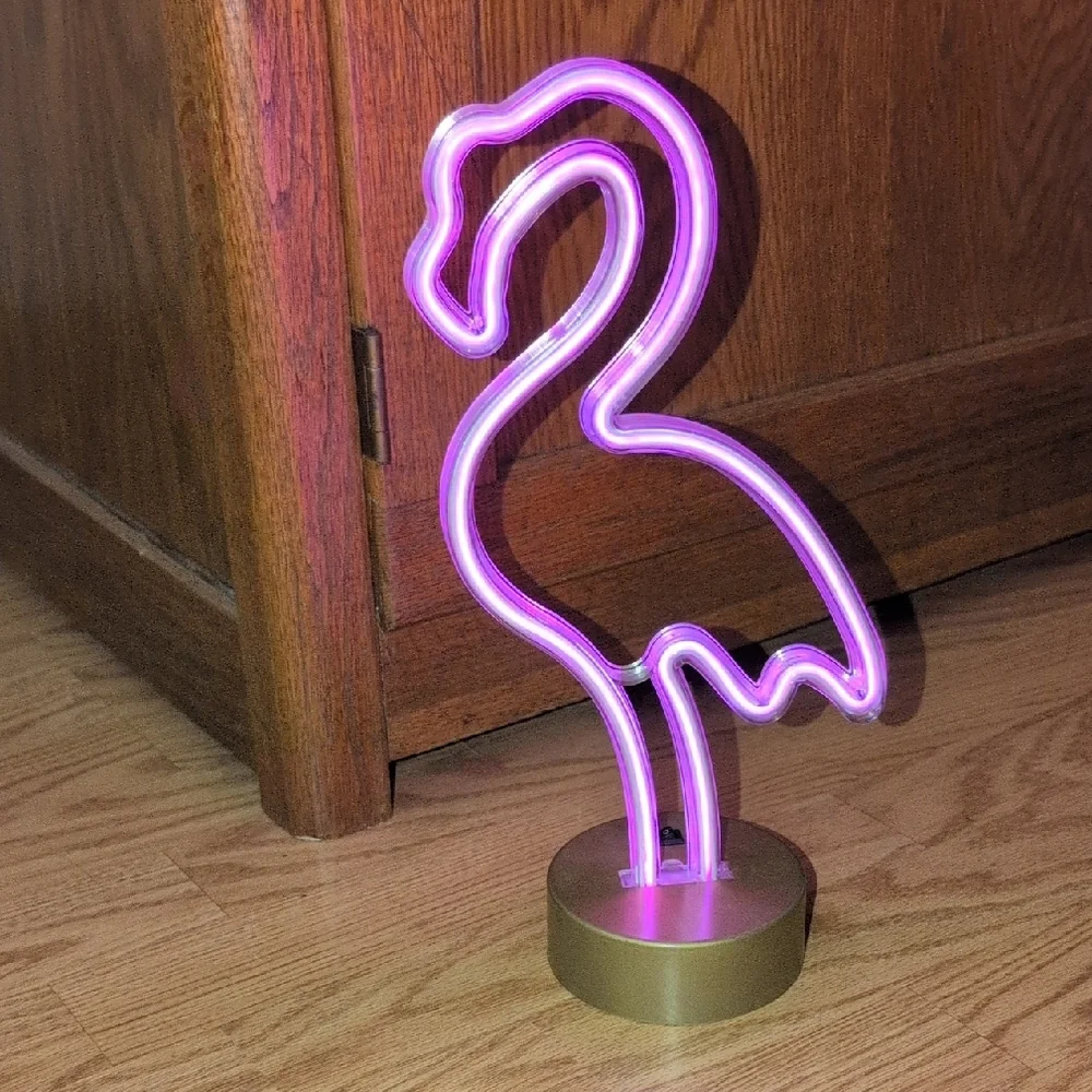 Pink Flamingo Neon Table Lamp